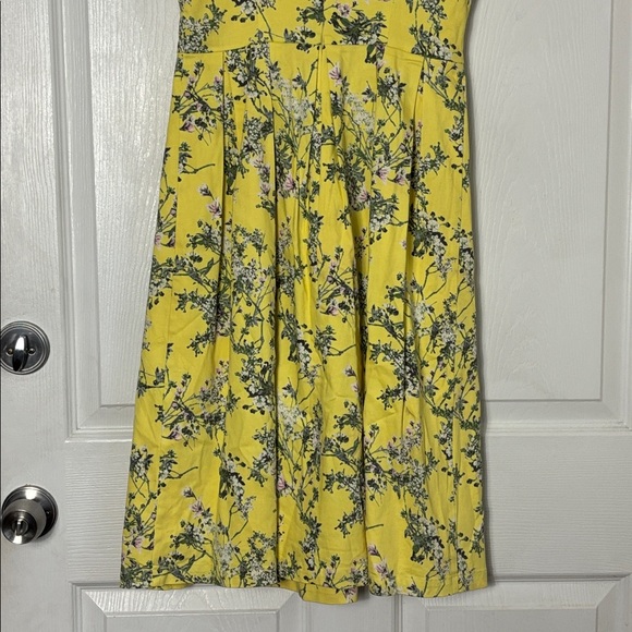 Alex Marie yellow floral midi sun dress size 4 Cotton Stretch cottage delicate - Picture 8 of 11